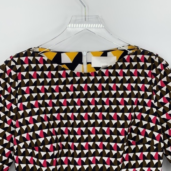 Hugo Boss Dareika graphic shift sheath dress short sleeve pink navy olive new 6 - Picture 2 of 7